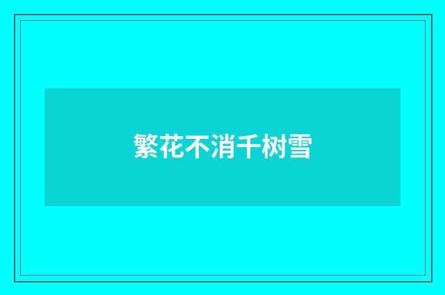繁花不消千树雪