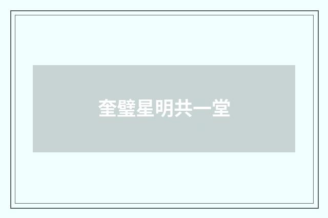 奎璧星明共一堂