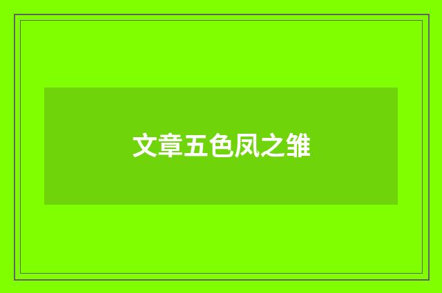 文章五色凤之雏