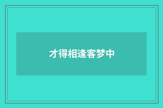 才得相逢客梦中