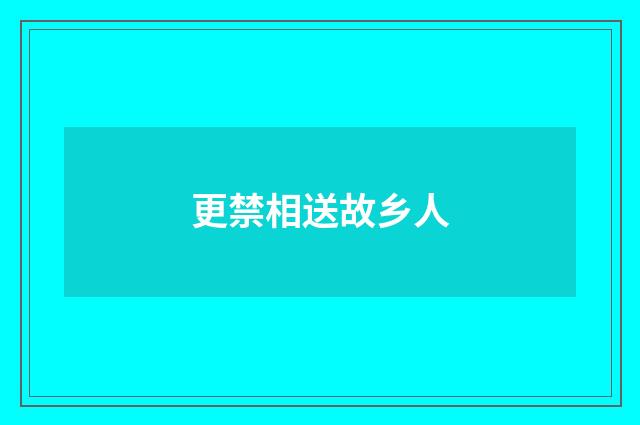 更禁相送故乡人