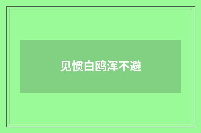 见惯白鸥浑不避