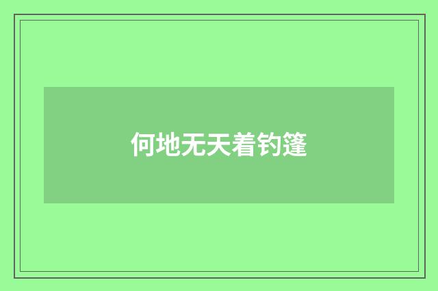 何地无天着钓篷