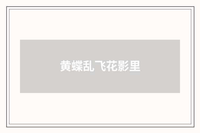 黄蝶乱飞花影里