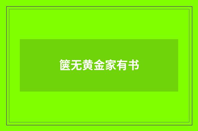 箧无黄金家有书