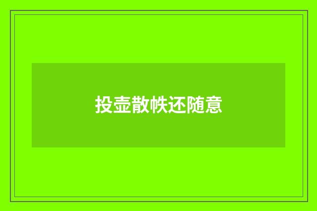 投壶散帙还随意