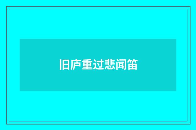 旧庐重过悲闻笛