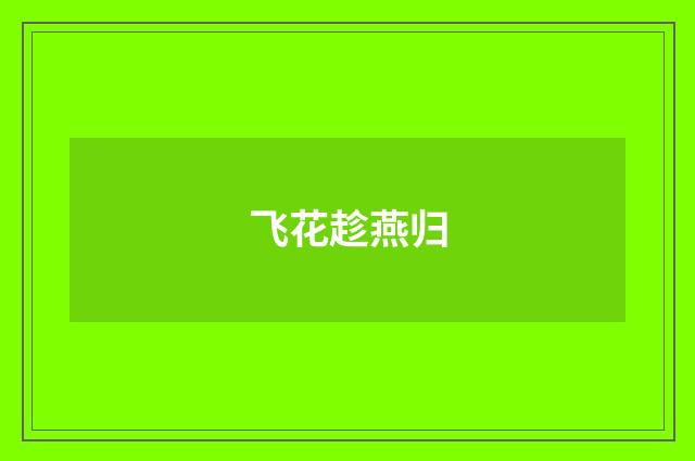 飞花趁燕归
