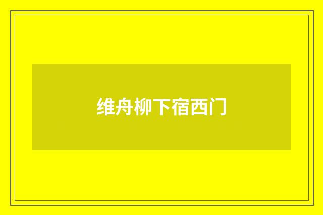 维舟柳下宿西门