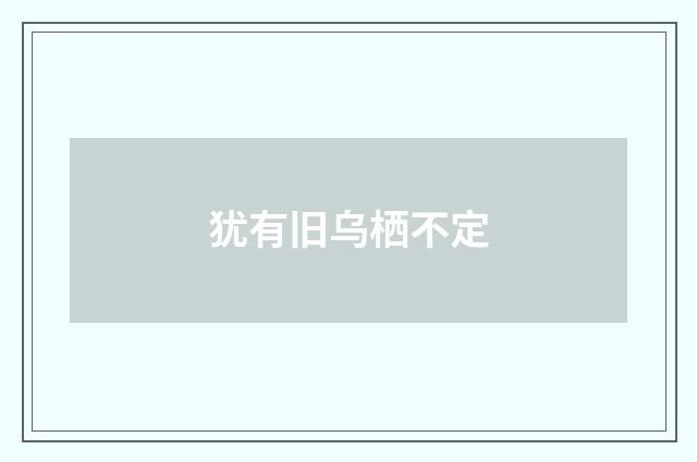 犹有旧乌栖不定