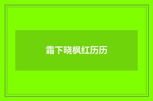 霜下晓枫红历历