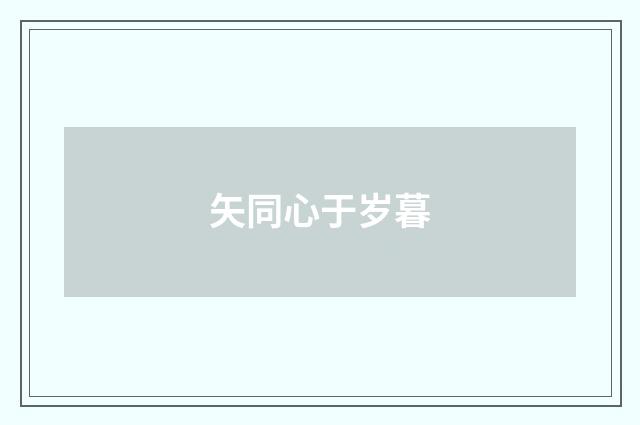 矢同心于岁暮