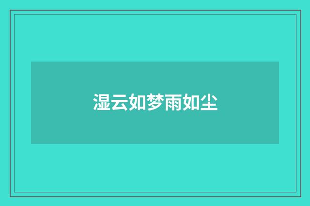 湿云如梦雨如尘