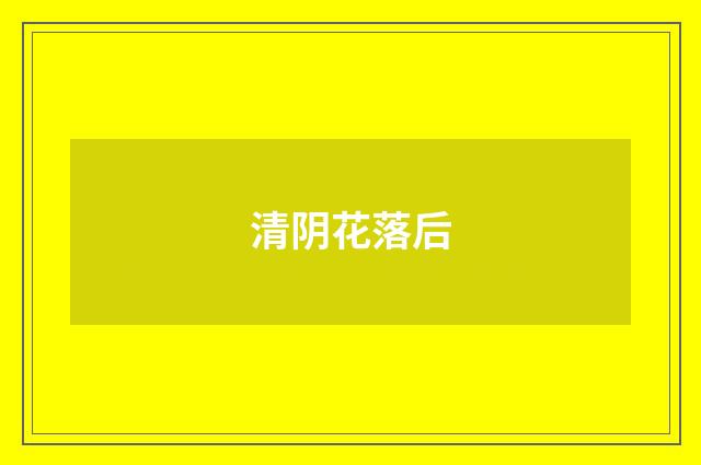 清阴花落后