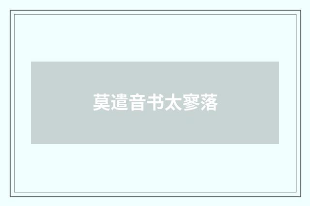 莫遣音书太寥落