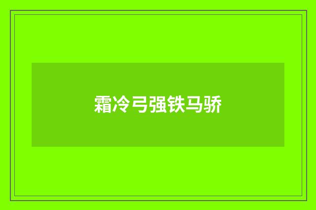 霜冷弓强铁马骄