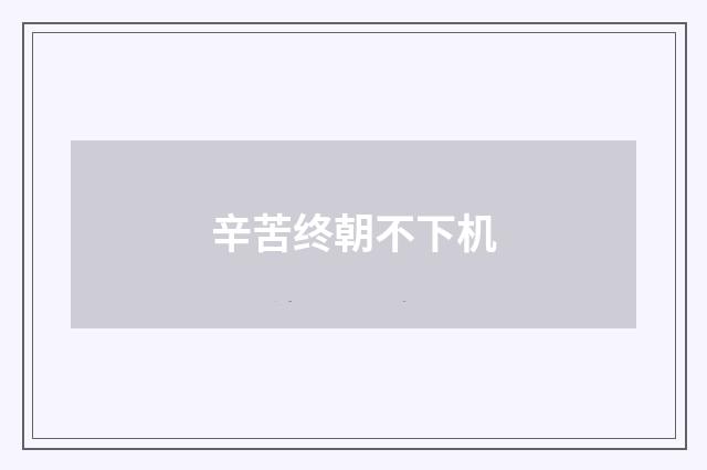 辛苦终朝不下机