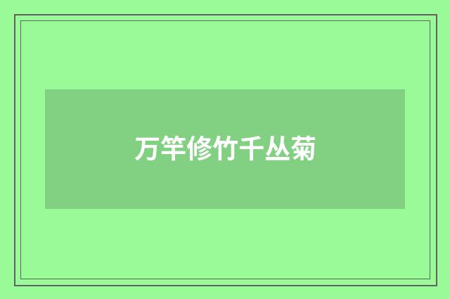 万竿修竹千丛菊