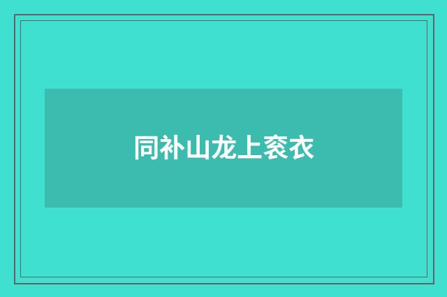 同补山龙上衮衣