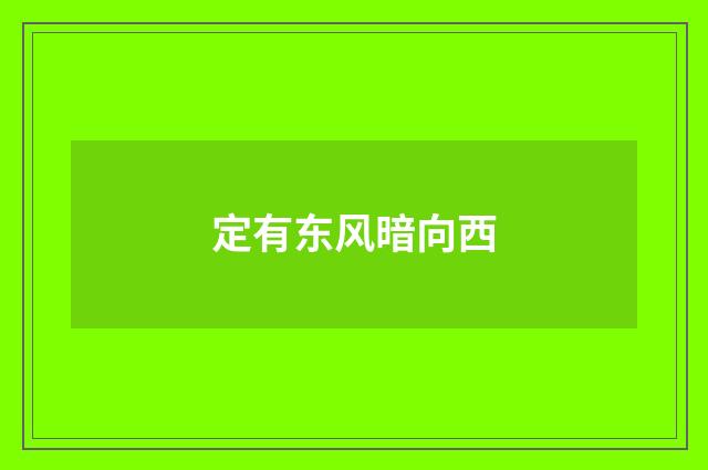 定有东风暗向西