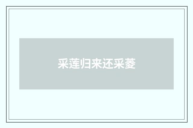 采莲归来还采菱