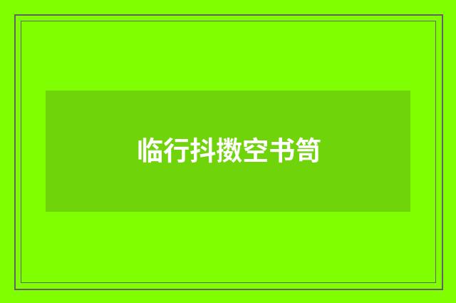 临行抖擞空书笥