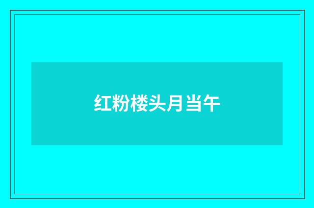 红粉楼头月当午