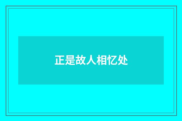正是故人相忆处