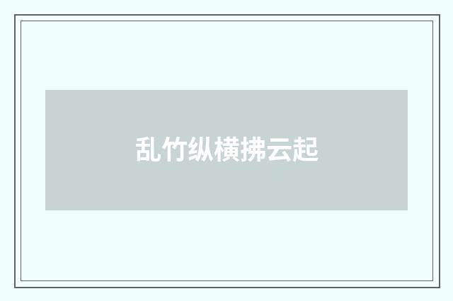 乱竹纵横拂云起