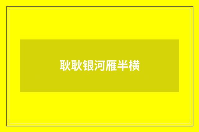 耿耿银河雁半横