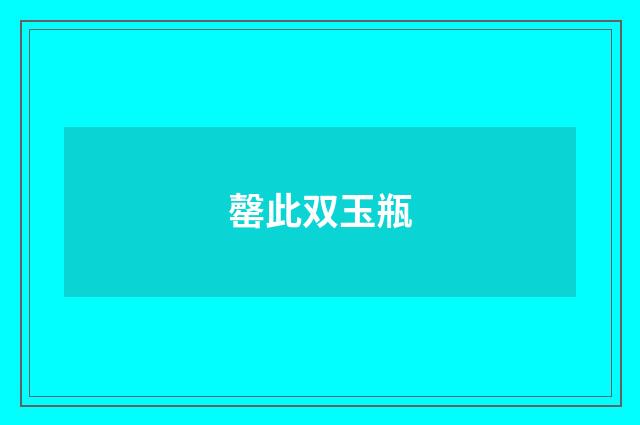 罄此双玉瓶