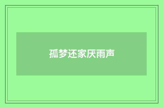 孤梦还家厌雨声