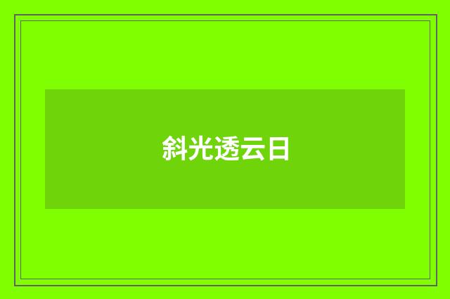 斜光透云日