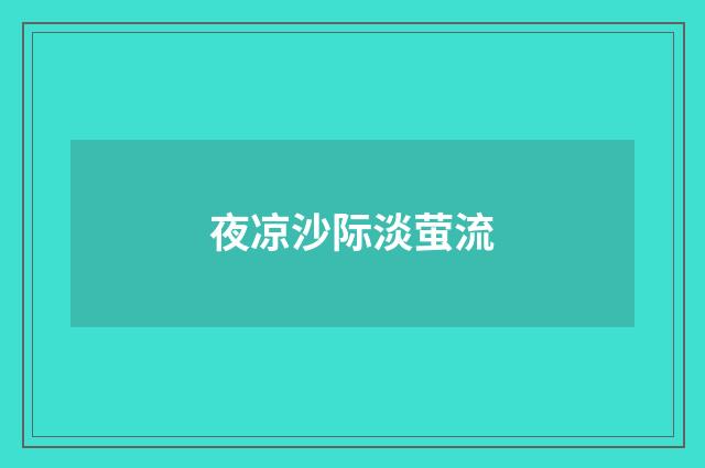 夜凉沙际淡萤流