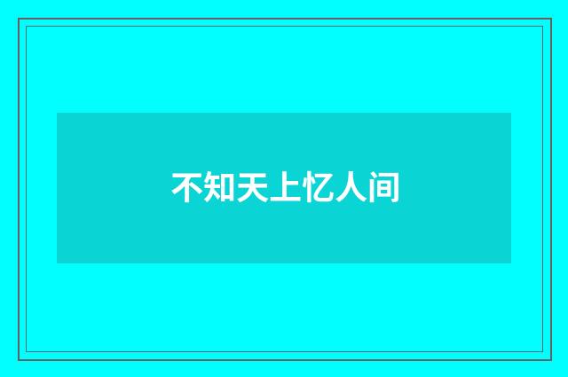 不知天上忆人间