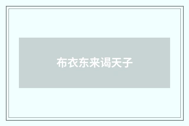 布衣东来谒天子