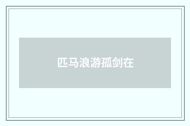 匹马浪游孤剑在