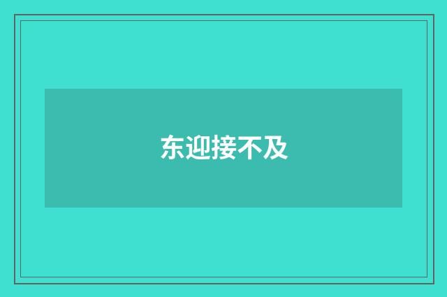 东迎接不及