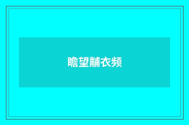 瞻望黼衣频