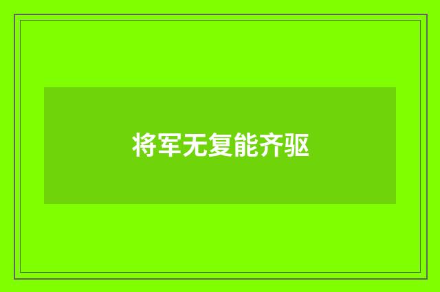将军无复能齐驱
