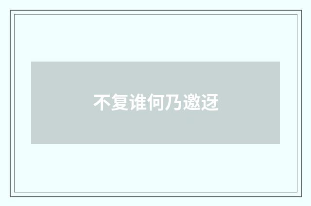 不复谁何乃邀迓