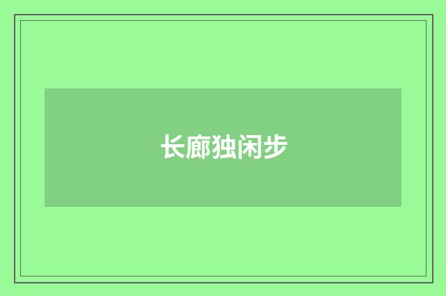 长廊独闲步