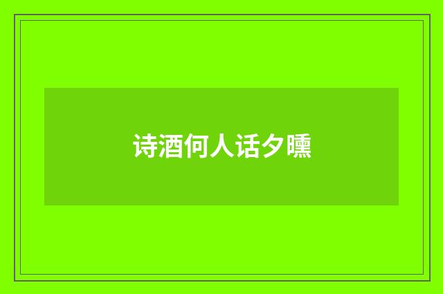 诗酒何人话夕曛