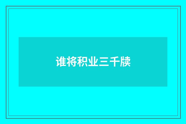 谁将积业三千牍