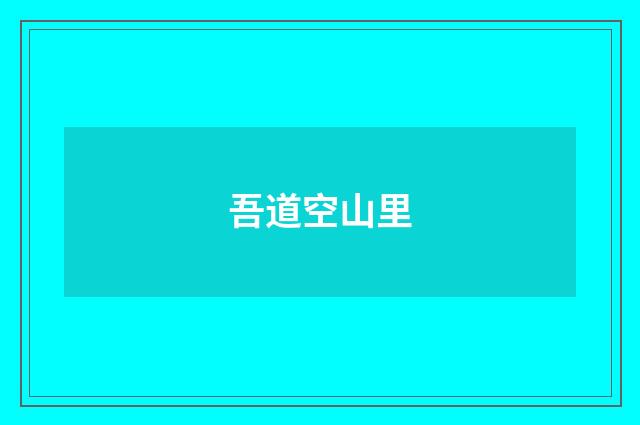 吾道空山里
