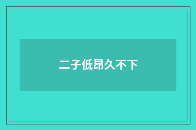 二子低昂久不下