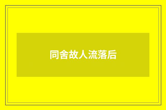 同舍故人流落后