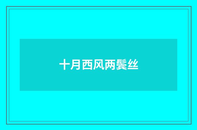 十月西风两鬓丝