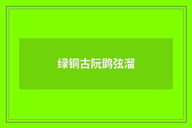绿铜古阮鹍弦溜