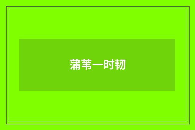 蒲苇一时韧